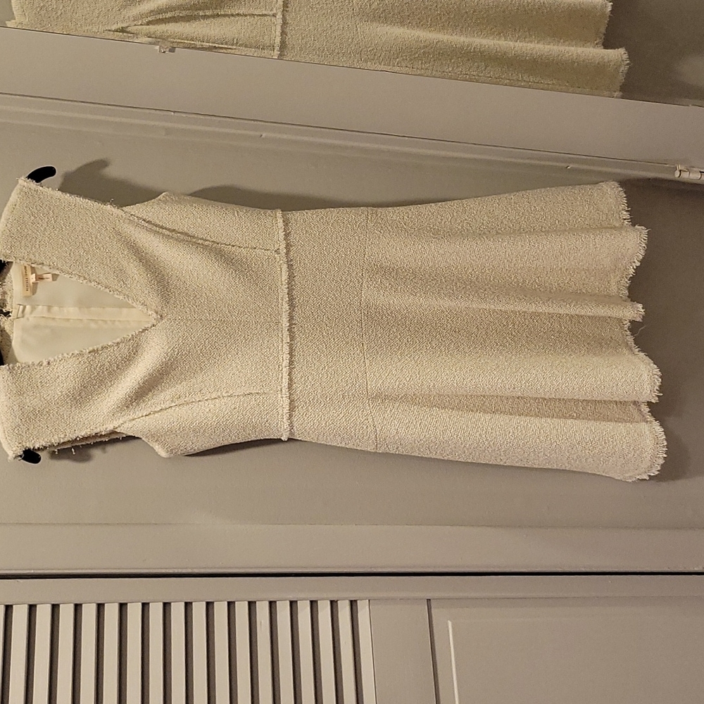 Rebecca Taylor Ivory sleeveless tweed dress size 4